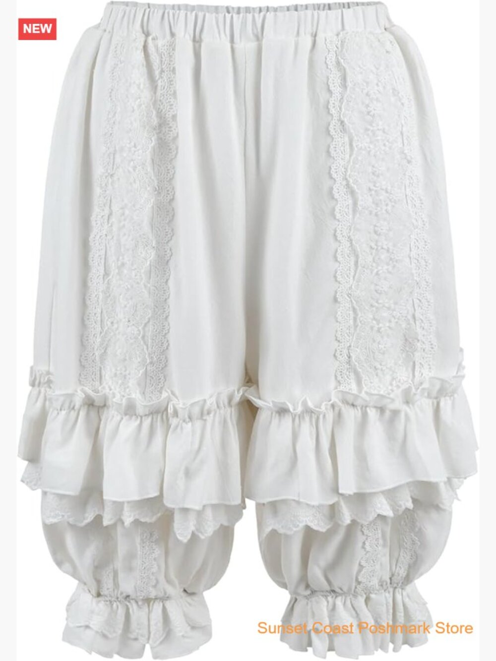 Women's Cotton Bloomers Lace Ruffle Renaissance Pantaloons Kawaii Shorts